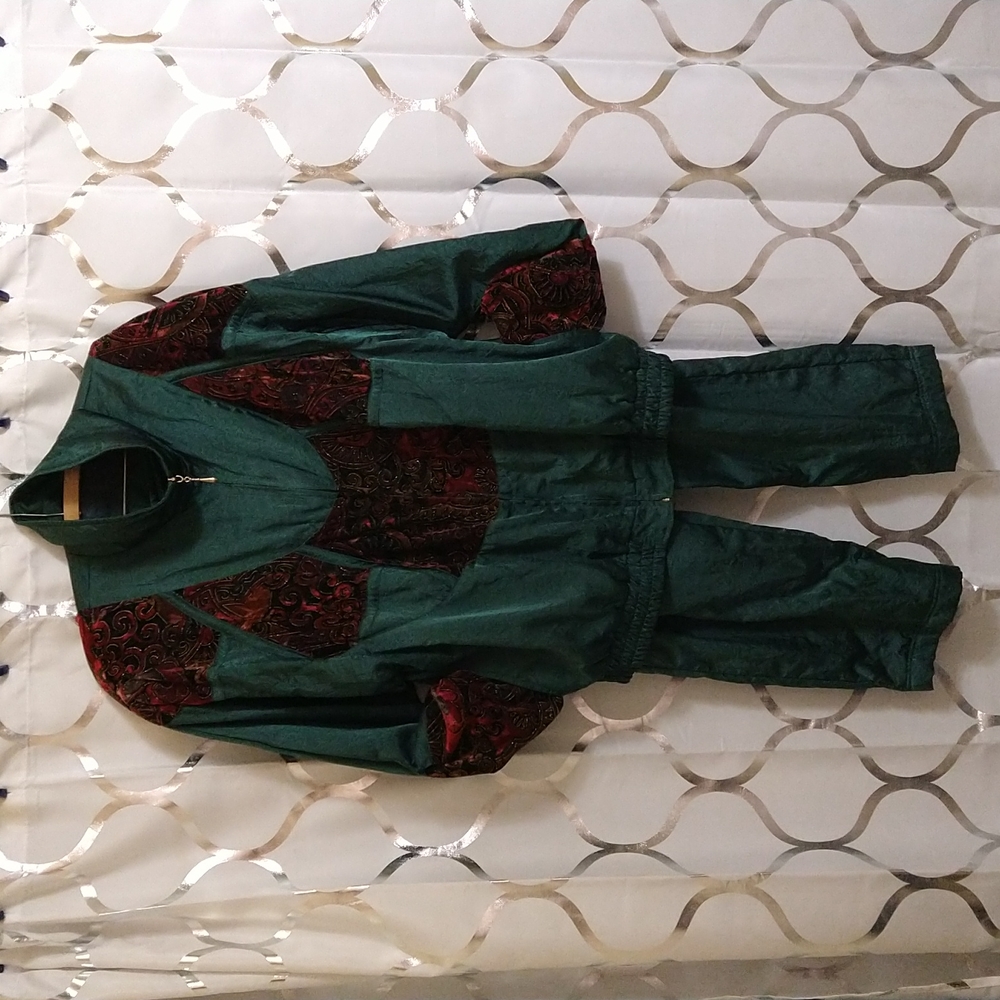 Vintage 1980's 2 Piece Lavon Nylon/Satin Track Suit Windbreaker